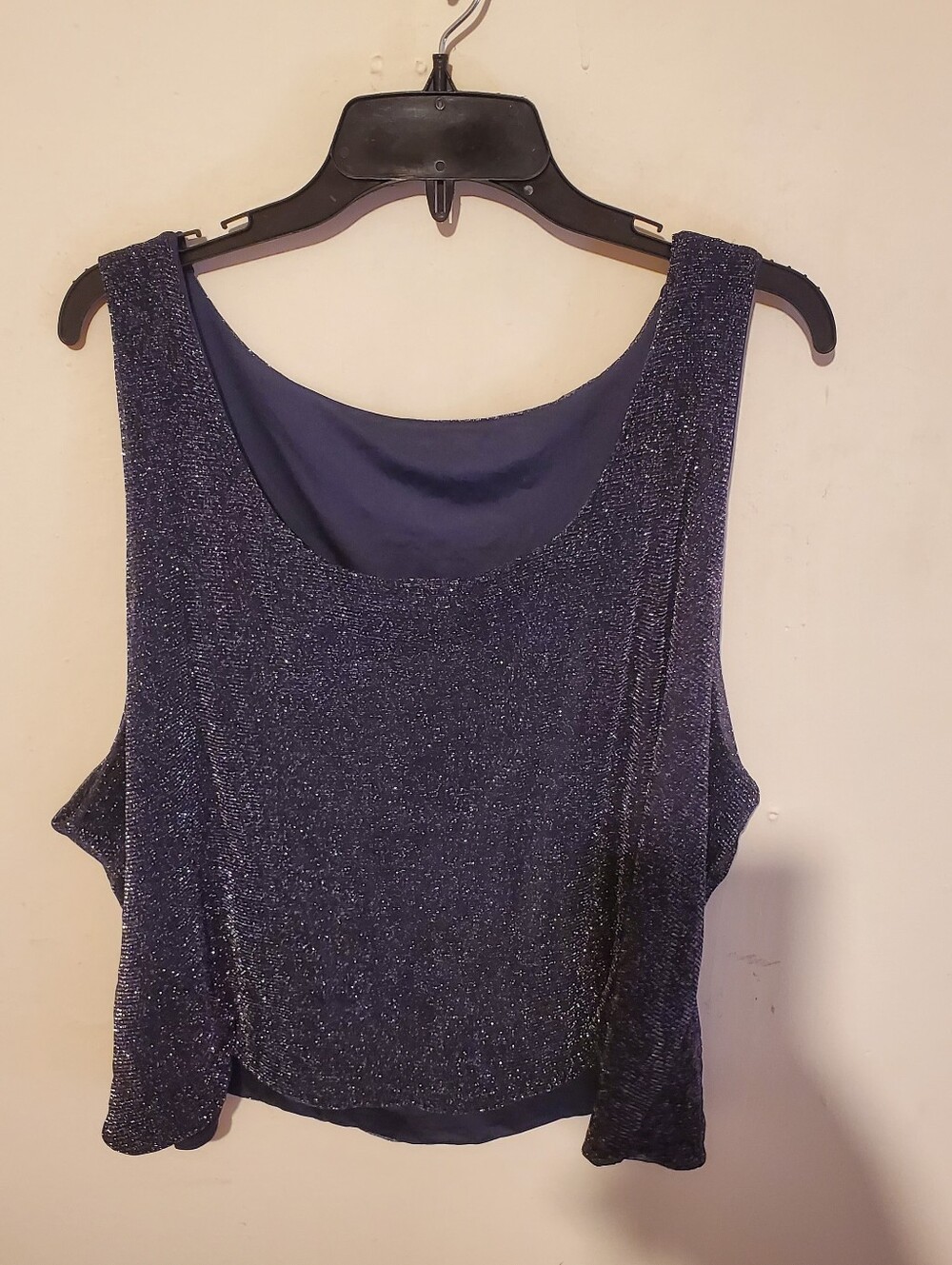 Sleeveless Navy Sparkle Tank Top - Women
